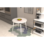 Argos Yuvarlak MDF Sabit Mutfak Masası - Q90 Cm Beyaz - Görsel 4