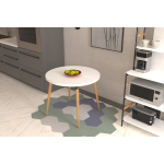 Argos Yuvarlak MDF Sabit Mutfak Masası - Q90 Cm Beyaz - Görsel 5