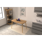 Argos Sabit Mdf Mutfak Masası - 70x120 cm Naturel/Beyaz - Görsel 6