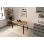 Argos Sabit Mdf Mutfak Masası - 70x120 cm Naturel/Siyah - Görsel 4