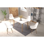 Eames Sandalye Avanos Ahşap Mdf Mutfak Masası Takımı 70*120 cm