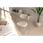 Venüs Ahşap-Metal Siyah Ayak Teddy Sandalye Vizon - Teddy Bej