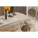 Akdeniz Sandalye Golf Mutfak Masası Takımı - 70x120 cm Teddy Bej - 4 Adet - Traverten - Görsel 2