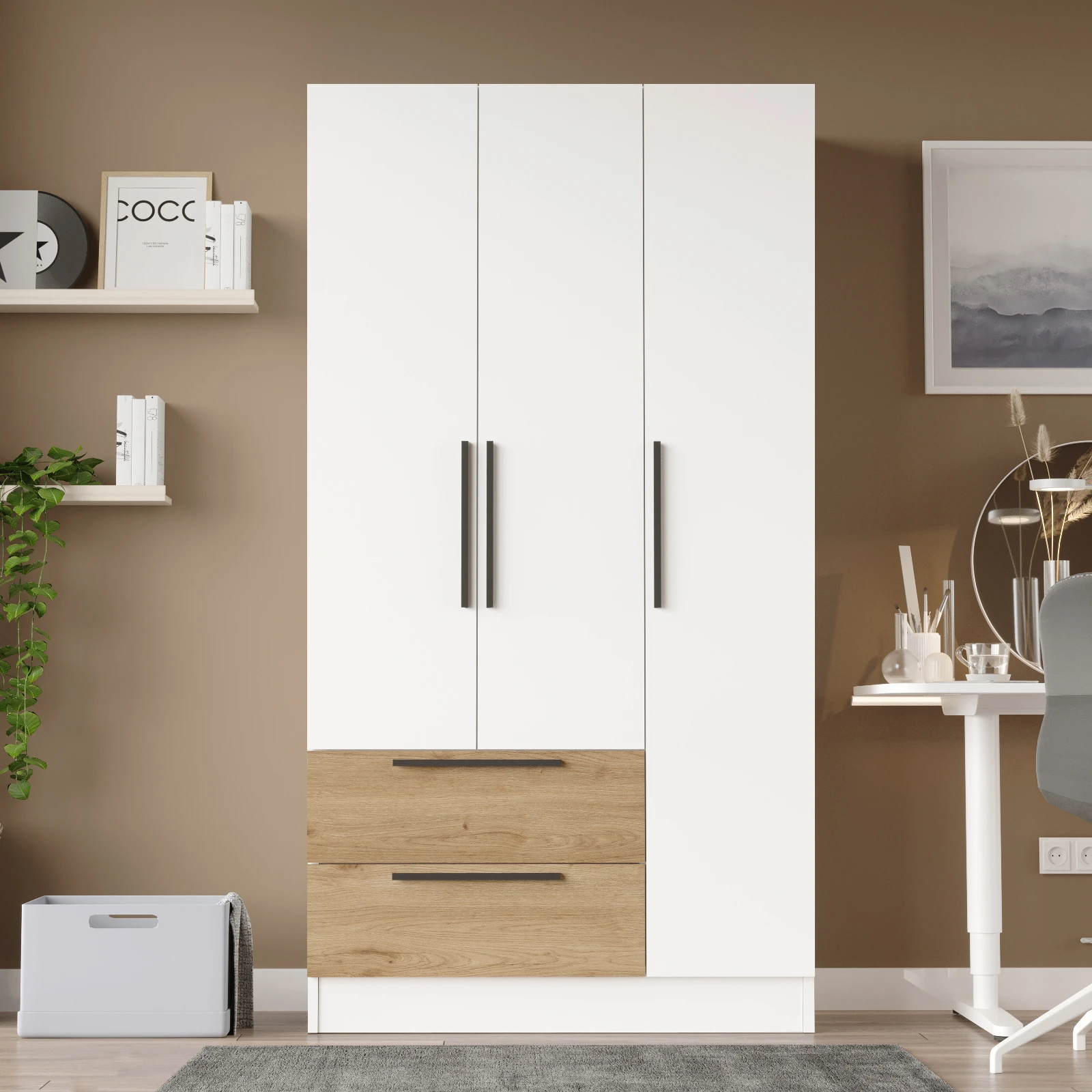 Nexus-3-Kapakli-Cekmeceli-Gardirop-NS3-SW-1 Nexus 3 Kapaklı Çekmeceli Gardırop NS3-SW - Görsel 1