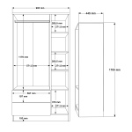 Nexus 3 Kapaklı Çekmeceli Gardırop NS3-SW - Görsel 7