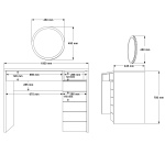 Ocean Makyaj Masası Aynalı ON29-SW - Görsel 7