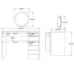 Ocean Makyaj Masası Aynalı ON29-W - Görsel 7