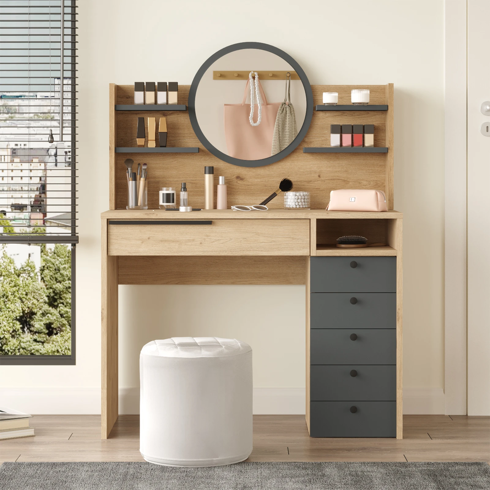 Ocean-Makyaj-Masasi-Aynali-ON30-SA-1 Ocean Makyaj Masası Aynalı ON30-SA - Görsel 1