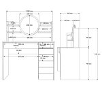 Ocean Makyaj Masası Aynalı ON30-SA - Görsel 7