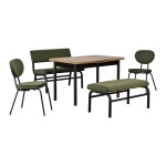 Damla Sandalye Peri Bank Elmas Mutfak Masası Takımı - 80x120 cm - Görsel 2