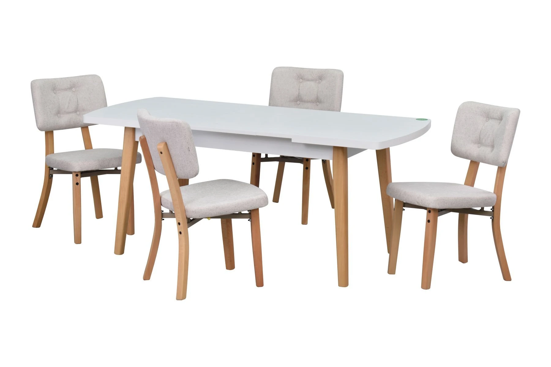 aa-mir-02-sandalye-2023-ekim-195x2505 Mir Sandalye Aras Mutfak Masası Takımı - 80x140 cm Beyaz - Beyaz/Naturel - Görsel 1