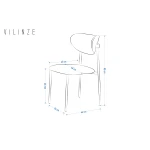 Venüs Ahşap-Metal Siyah Ayak Sandalye Gri - Krem - Görsel 5