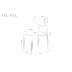 Venüs Ahşap-Metal Siyah Ayak Sandalye Vizon - Krem - Görsel 2