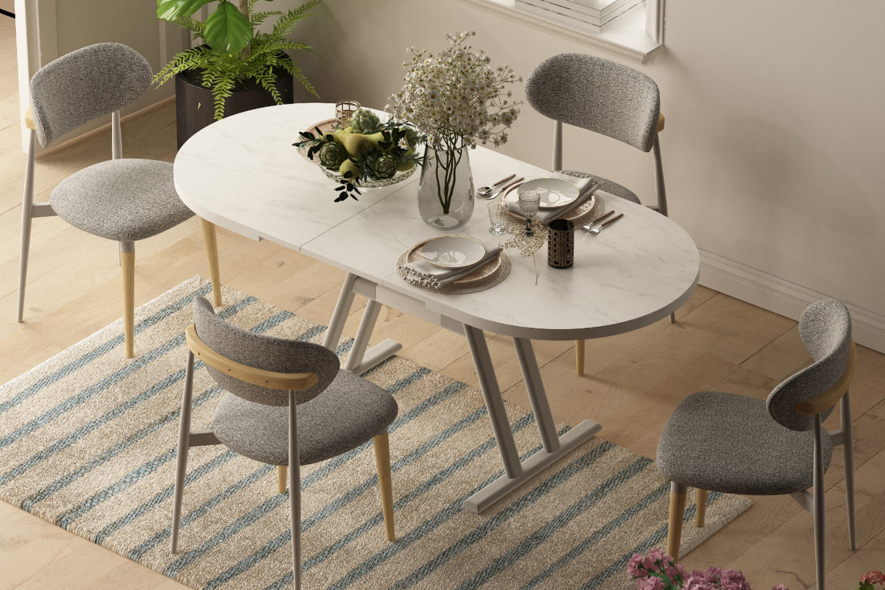 afyon-venus-4-sandalye7 Venüs Sandalye Afyon Mutfak Masası Takımı - 80x140 cm - Görsel 1