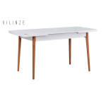 Akdeniz Sandalye Golf Mutfak Masası Takımı - 70x120 cm Gri - Beyaz/Naturel - 6 Adet - Görsel 4