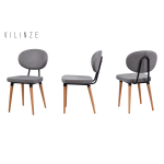 Akdeniz Sandalye Golf Mutfak Masası Takımı - 70x120 cm Gri - Naturel - 4 Adet - Görsel 2