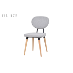 Akdeniz Ahşap Naturel Ayak Sandalye Teddy Açık Gri