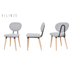 Akdeniz Ahşap Naturel Ayak Sandalye Teddy Açık Gri - Görsel 2