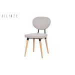 Akdeniz Ahşap Naturel Ayak Sandalye Teddy Bej