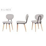 Akdeniz Ahşap Naturel Ayak Sandalye Teddy Bej - Görsel 2