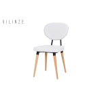 Akdeniz Ahşap Naturel Ayak Sandalye Teddy Beyaz