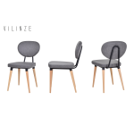 Akdeniz Ahşap Naturel Ayak Sandalye Gri - Görsel 2