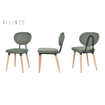 Akdeniz Ahşap Naturel Ayak Sandalye Yeşil - Görsel 2