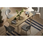 Akdeniz Sandalye Golf Mutfak Masası Takımı - 70x120 cm Gri - Naturel - 4 Adet