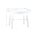 Avanos Sabit Mdf Mutfak Masası - 60x90 Cm Naturel - Siyah - Görsel 3