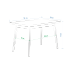 Avanos Sabit Mdf Mutfak Masası - 70x120 Cm Traverten - Naturel - Görsel 3