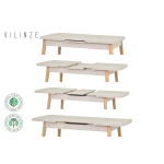 Avanos Ahşap Açılır Kapanır Mdf Mutfak Masası - 70x120+30 cm Traverten - Naturel - Görsel 3