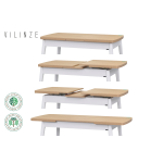 Avanos Ahşap Açılır Kapanır Mdf Mutfak Masası - 70x120+30 cm Naturel - Beyaz - Görsel 3