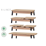 Avanos Ahşap Açılır Kapanır Mdf Mutfak Masası - 70x120+30 cm Naturel - Siyah - Görsel 3