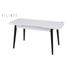 Avanos Ahşap Açılır Kapanır Mdf Mutfak Masası - 70x120+30 cm Beyaz - Siyah - Görsel 2