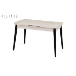 Avanos Ahşap Açılır Kapanır Mdf Mutfak Masası - 70x120+30 cm Traverten - Siyah