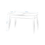 Avanos Ahşap Açılır Kapanır Mdf Mutfak Masası - 70x120+30 cm Beyaz - Siyah - Görsel 5