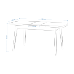 Avanos Ahşap Açılır Kapanır Mdf Mutfak Masası - 70x120+30 cm Beyaz - Siyah - Görsel 6