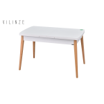 Avanos Ahşap Açılır Kapanır Mdf Mutfak Masası - 70x120+30 cm Beyaz - Naturel