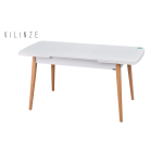 Avanos Ahşap Açılır Kapanır Mdf Mutfak Masası - 70x120+30 cm Beyaz - Naturel - Görsel 2