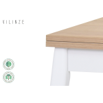 Avanos Ahşap Katlanır Kanatlı Mdf Mutfak Masası - 70x70+70 (70x140) cm Naturel - Beyaz - Görsel 3