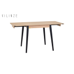 Avanos Ahşap Katlanır Kanatlı Mdf Mutfak Masası - 70x70+70 (70x140) cm Naturel - Siyah - Görsel 2