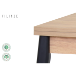 Avanos Ahşap Katlanır Kanatlı Mdf Mutfak Masası - 70x70+70 (70x140) cm Naturel - Siyah - Görsel 3