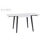 Avanos Ahşap Katlanır Kanatlı Mdf Mutfak Masası - 70x70+70 (70x140) cm Beyaz - Siyah - Görsel 2