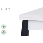 Avanos Ahşap Katlanır Kanatlı Mdf Mutfak Masası - 70x70+70 (70x140) cm Beyaz - Siyah - Görsel 3