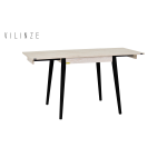 Avanos Ahşap Katlanır Kanatlı Mdf Mutfak Masası - 70x70+70 (70x140) cm Traverten - Siyah - Görsel 2