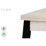 Avanos Ahşap Katlanır Kanatlı Mdf Mutfak Masası - 70x70+70 (70x140) cm Traverten - Siyah - Görsel 3