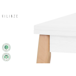 Avanos Ahşap Katlanır Kanatlı Mdf Mutfak Masası - 70x70+70 (70x140) cm Beyaz - Naturel - Görsel 3