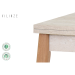 Avanos Ahşap Katlanır Kanatlı Mdf Mutfak Masası - 70x70+70 (70x140) cm Traverten - Naturel - Görsel 3