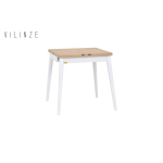 Avanos Ahşap Katlanır Kanatlı Mdf Mutfak Masası - 70x70+70 (70x140) cm Naturel - Beyaz