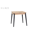 Avanos Ahşap Katlanır Kanatlı Mdf Mutfak Masası - 70x70+70 (70x140) cm Naturel - Siyah